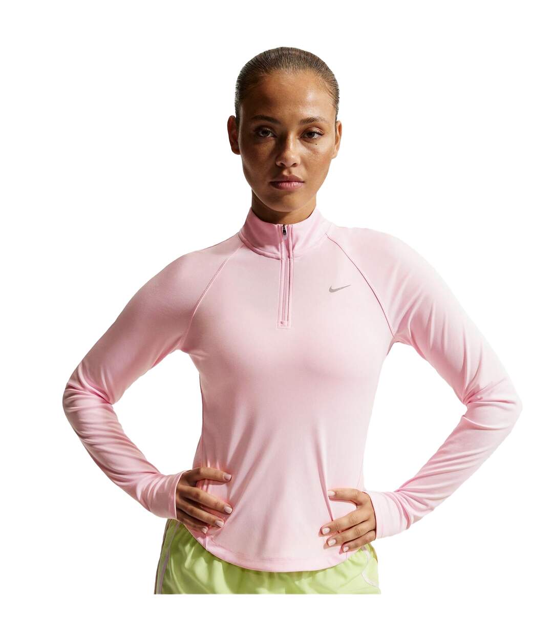 Haut Manches Longues Course À Pied Motif/style Swoosh Femme Rose Pâle Nike-3