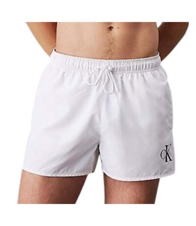 Short de bain blanc homme calvin klein jeans drawstring - l