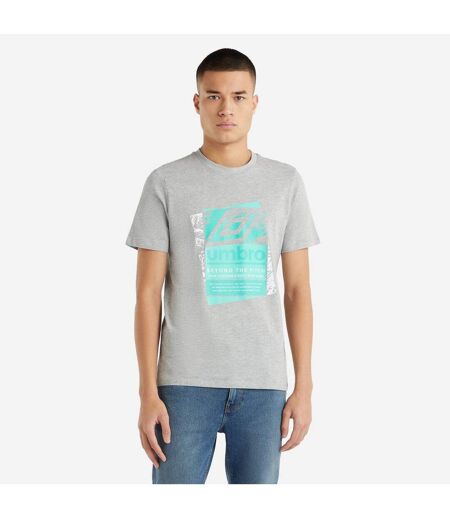 Mens layered box logo t-shirt grey marl Umbro