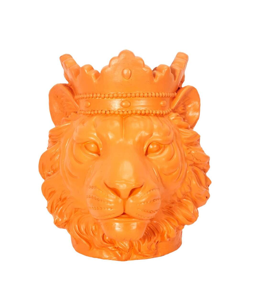 Statue & Porte Plante Lion 35cm Orange-1