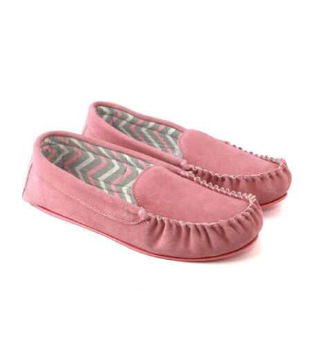 Womens/ladies ffion suede moccasins blush Eastern Counties Leather