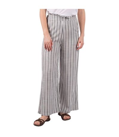 Womens/ladies Kenya Striped Wide Leg Trousers Navy Trespass