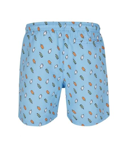 Short De Bain Motif/style Glace Homme Bleu Clair Urban Classics