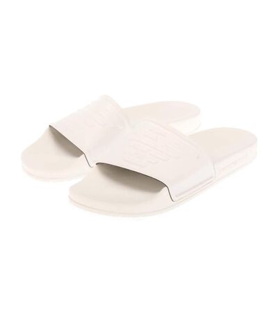 Mens eagle logo sliders white Armani