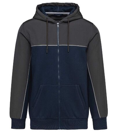 Veste molleton zippée bicolore - Ecoresponsable - Unisexe - WK410 - bleu marine