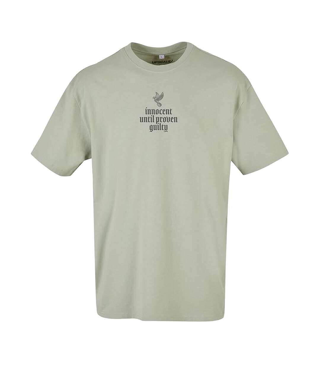 T-shirt Justice Homme Vert De Gris Clair Mister Tee-1