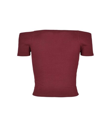 T-shirt Motif/style Côtelé Femme Bordeaux Urban Classics