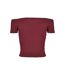 T-shirt Motif/style Côtelé Femme Bordeaux Urban Classics-2