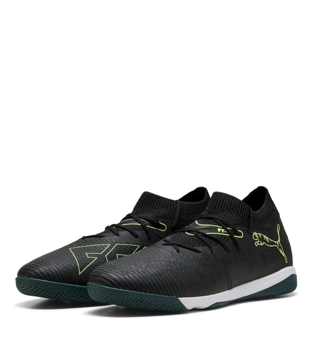 Mens Future 8 Match Flat Indoor Football Shoes  Black Puma-1