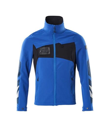 Mens Accelerate Soft Shell Jacket Azure Blue Dark Navy Mascot