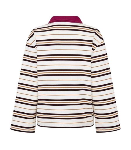 Haut De Rugby Motif/style Rayures Horizontales Femme Marron 4th & Reckless
