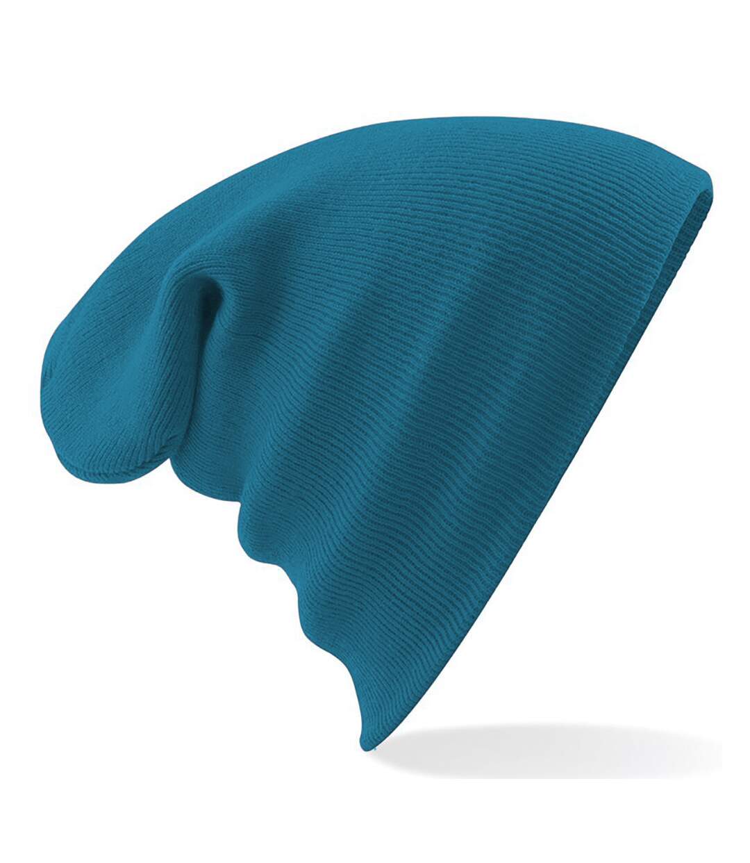 Bonnet tricoté unisexe bleu sarcelle Beechfield-2