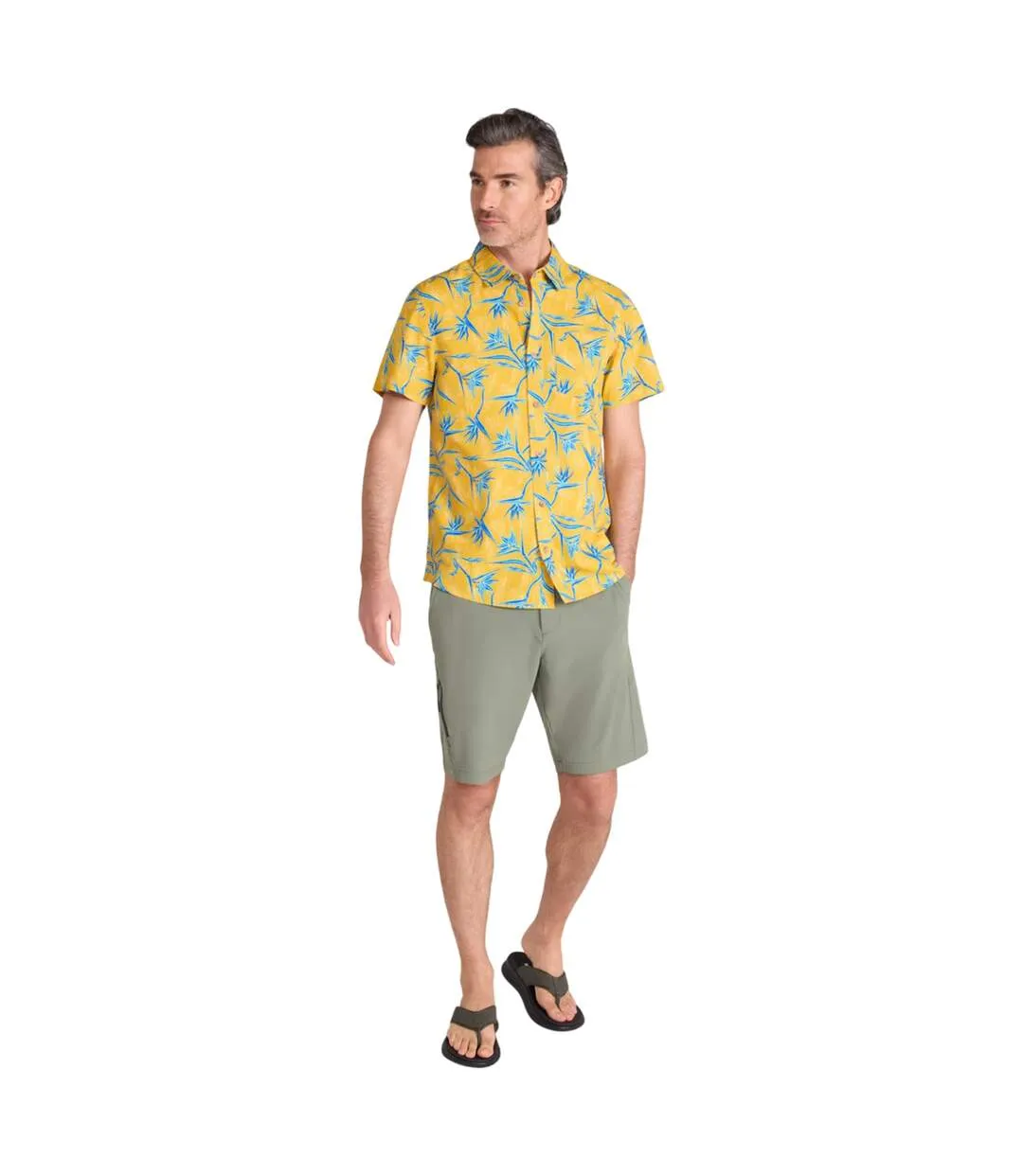 Chemise Manches Courtes Motif/style Branche D´arbre Tropical Homme Moutarde Mountain Warehouse-4