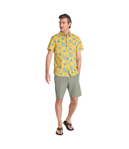 Chemise Manches Courtes Motif/style Branche D´arbre Tropical Homme Moutarde Mountain Warehouse