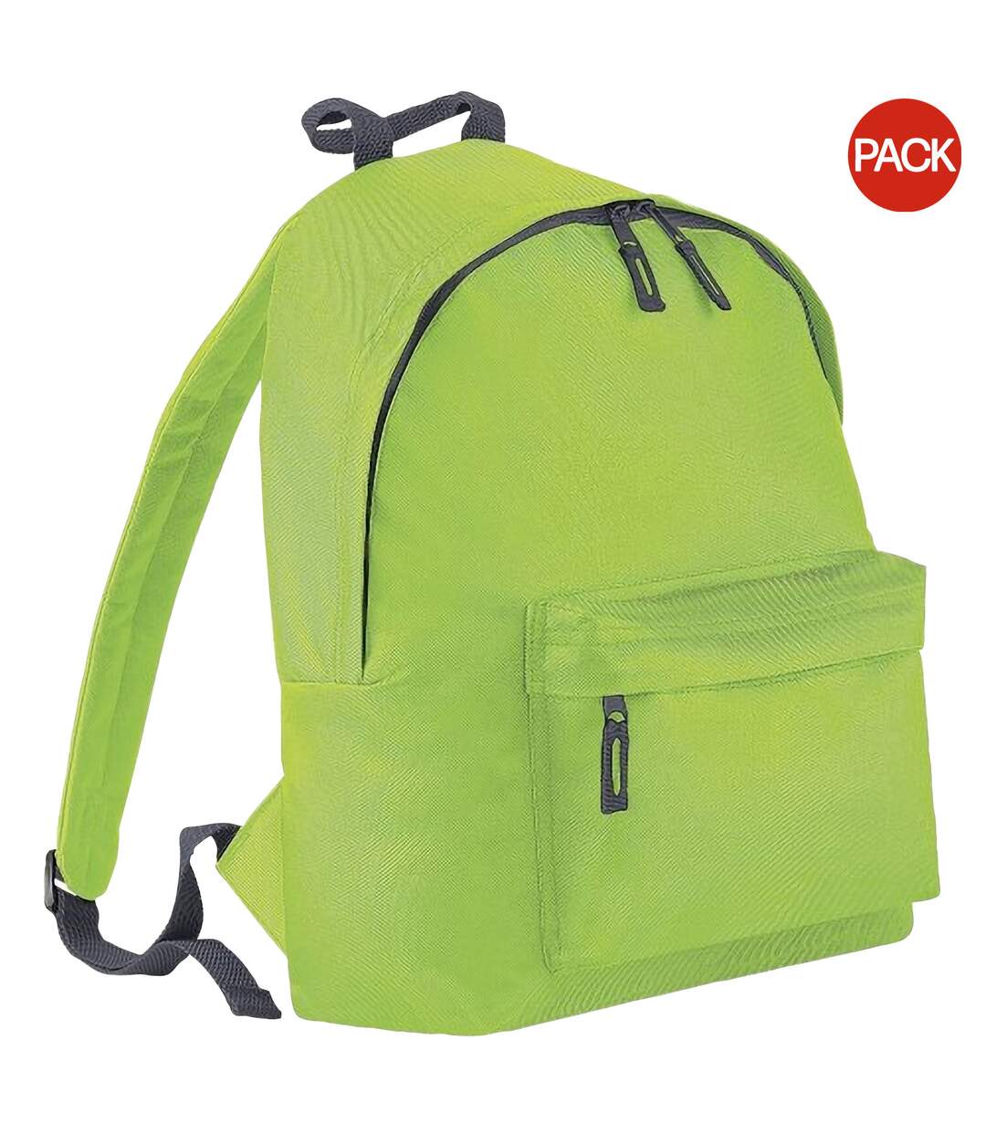 Lot de 2  Sac à dos junior 14 litres taille unique vert citron/graphite Bagbase-1