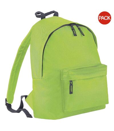 Lot de 2  Sac à dos junior 14 litres taille unique vert citron/graphite Bagbase