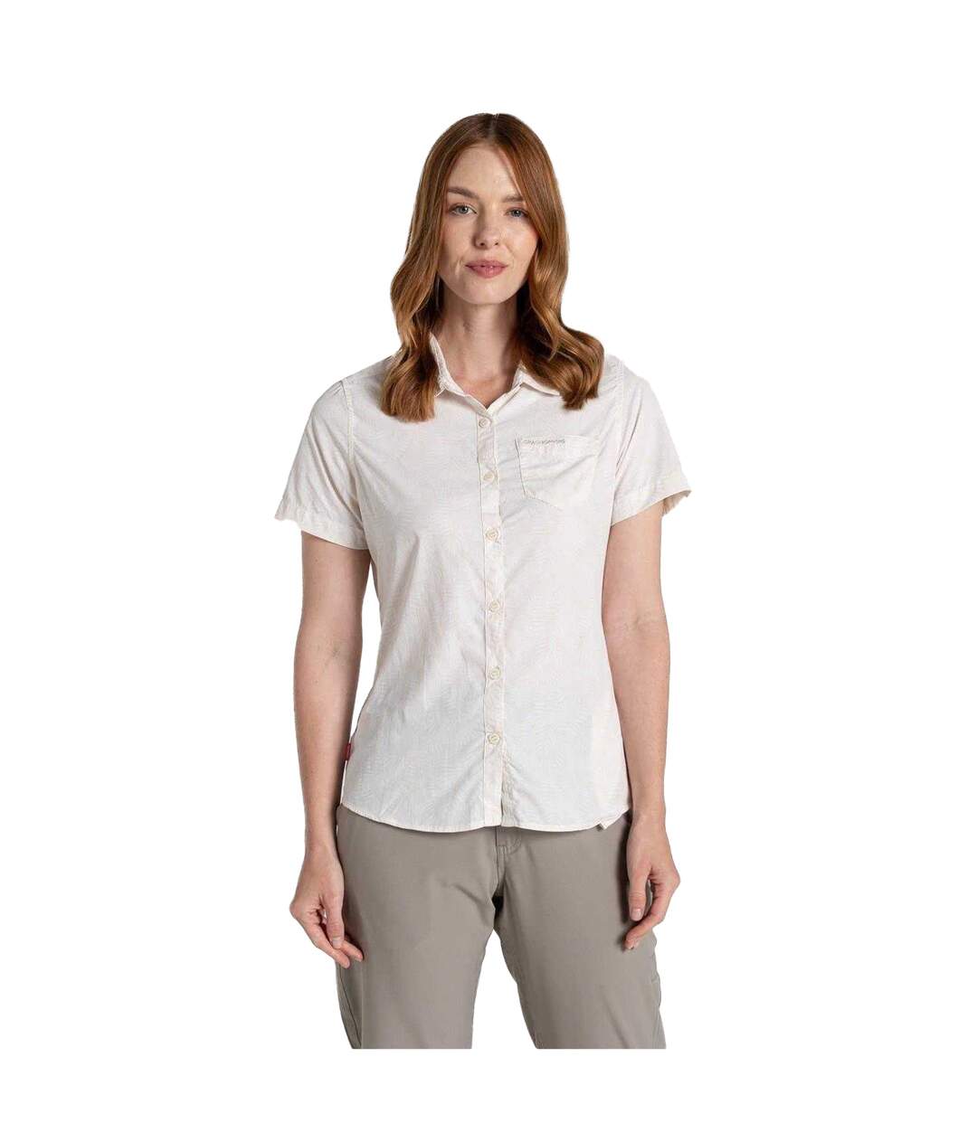 Womens/ladies Plain Short-sleeved Shirt Sea Salt Craghoppers-4