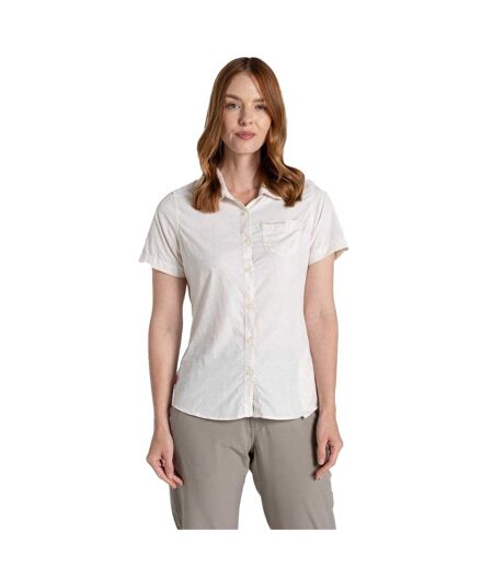 Womens/ladies Plain Short-sleeved Shirt Sea Salt Craghoppers