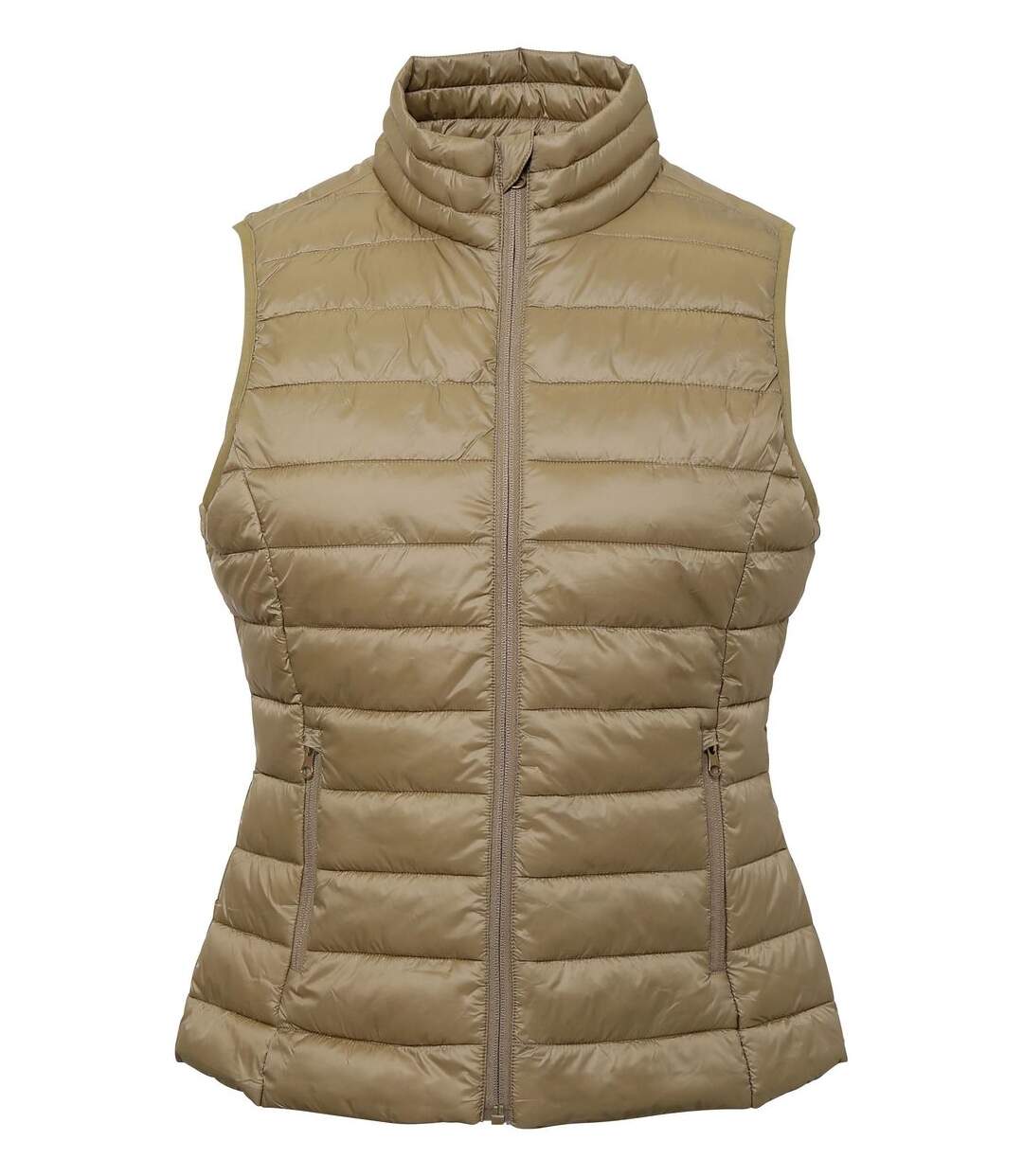 Gilet doudoune rembourré sans manches - femme - TS31F - beige café