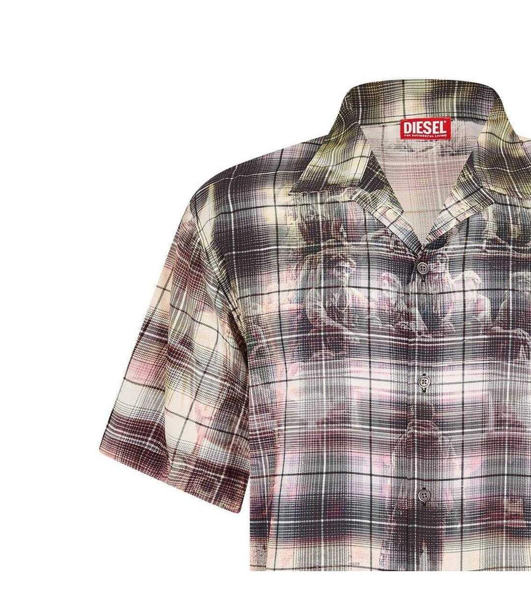 Mens S-tilborg Graphic Collared Shirt Black Diesel-2