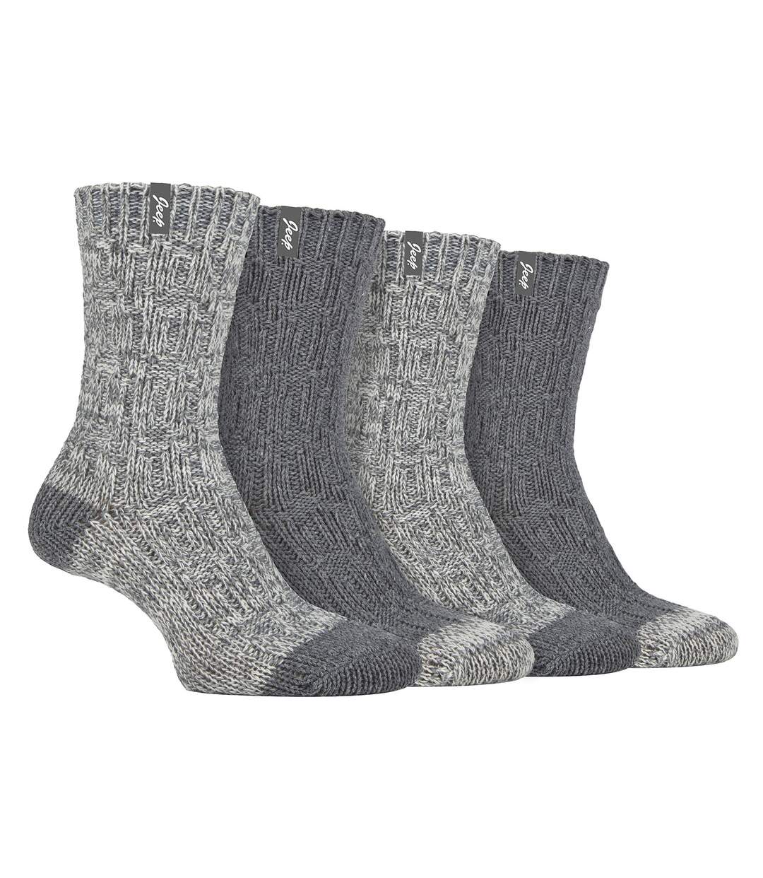 Lot de 4 chaussettes en tricot de laine pour femme-3