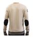 Pull col V patch coton laine