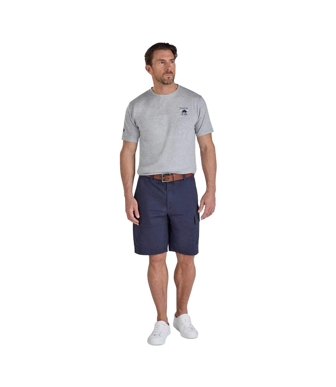 T-shirt Go Fast Or Go Home Homme Gris Chiné Raging Bull-1