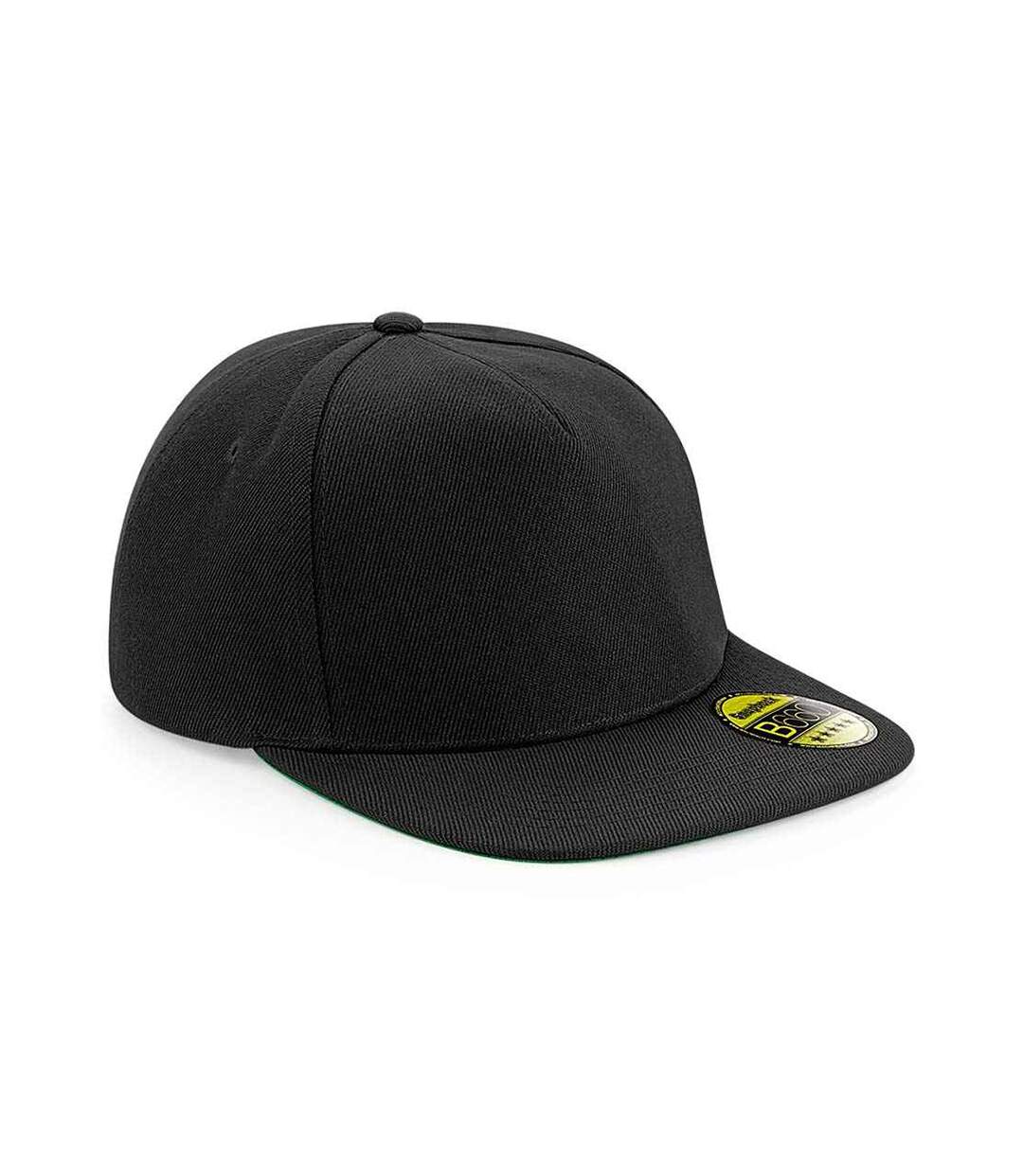 Original Flat Peak Snapback Cap Black Black Black Beechfield-1