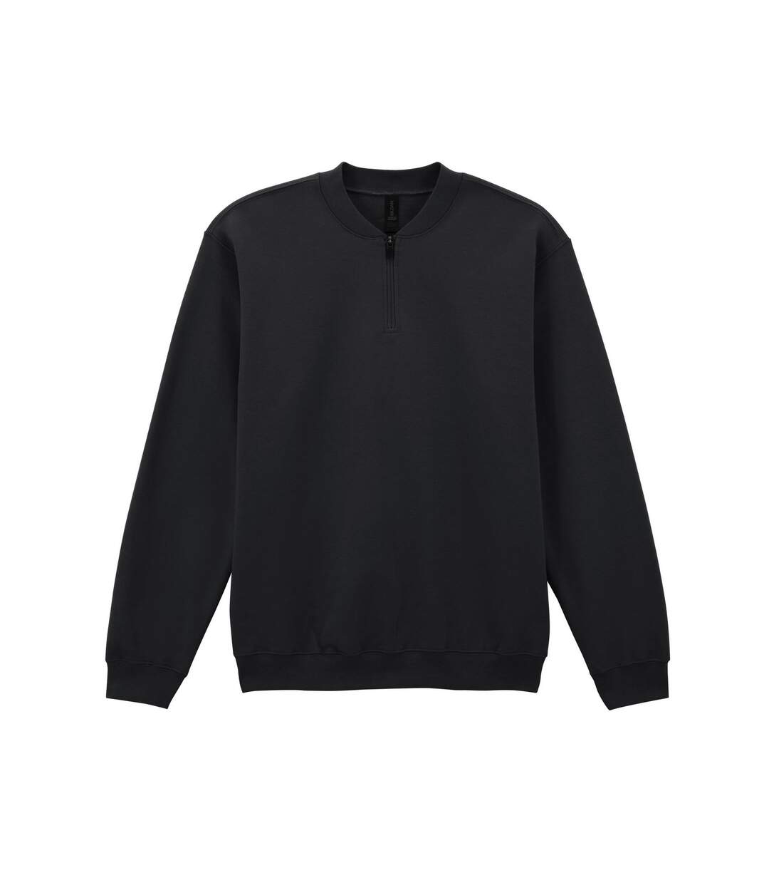 Unisex adult softstyle midweight quarter zip sweatshirt black Gildan-1