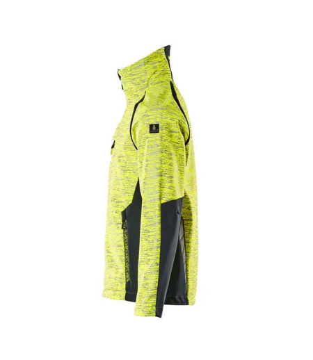 Veste Softshell Accelerate Safe Homme Jaune Fluo Bleu Marine Foncé Mascot