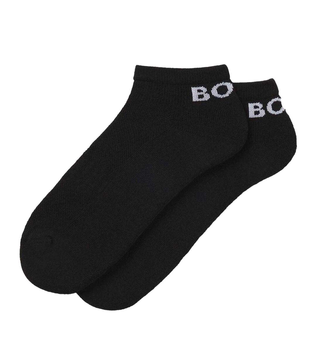 Pack Of 2  Unisex Adult Ankle Socks  Black Boss-2