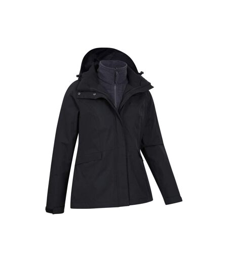 Womens/ladies Thunderstorm Ii 3 In 1 Waterproof Jacket Black Mountain Warehouse