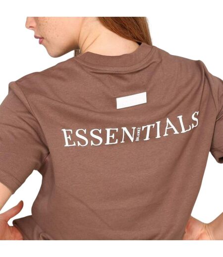 T-shirt Motif/style Logo Essentials Femme Marron Blank Essentials