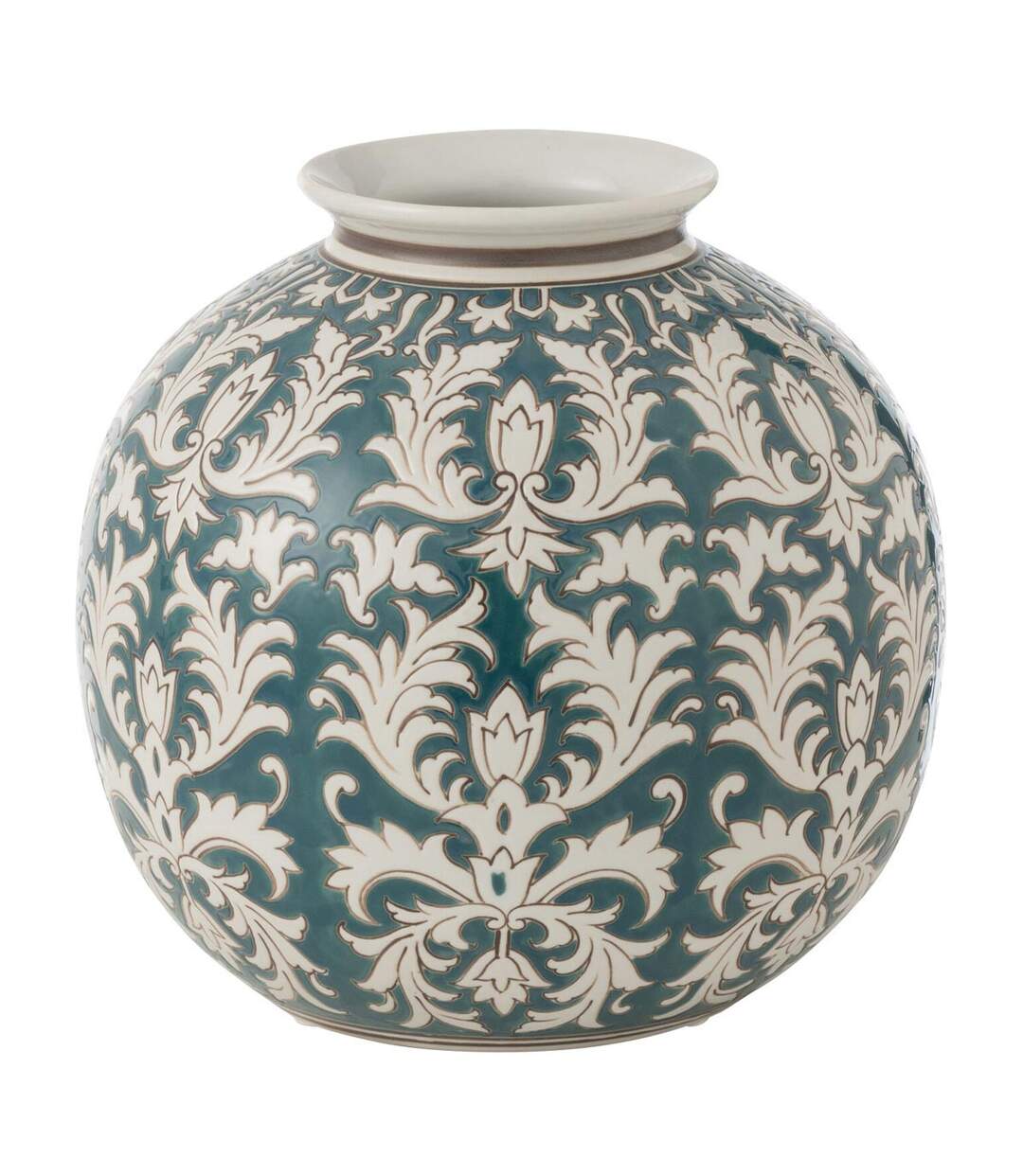 Vase Déco en Verre Victoria 24cm Vert & Blanc-1