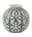 Vase Déco en Verre Victoria 24cm Vert & Blanc-1