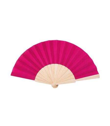 Fanny Wood Wood Handheld Fan One Size Fuchsia MidOcean