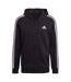 Mens Essentials 3 Stripes Full Zip Hoodie Black Adidas-1