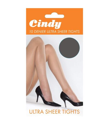Cindy Womens/Ladies 10 Denier Ultra Sheer Tights (1 Pair) (Storm Grey)