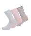 Chaussettes Style À Rayures Femme Rose Bleu Gris Lee-3