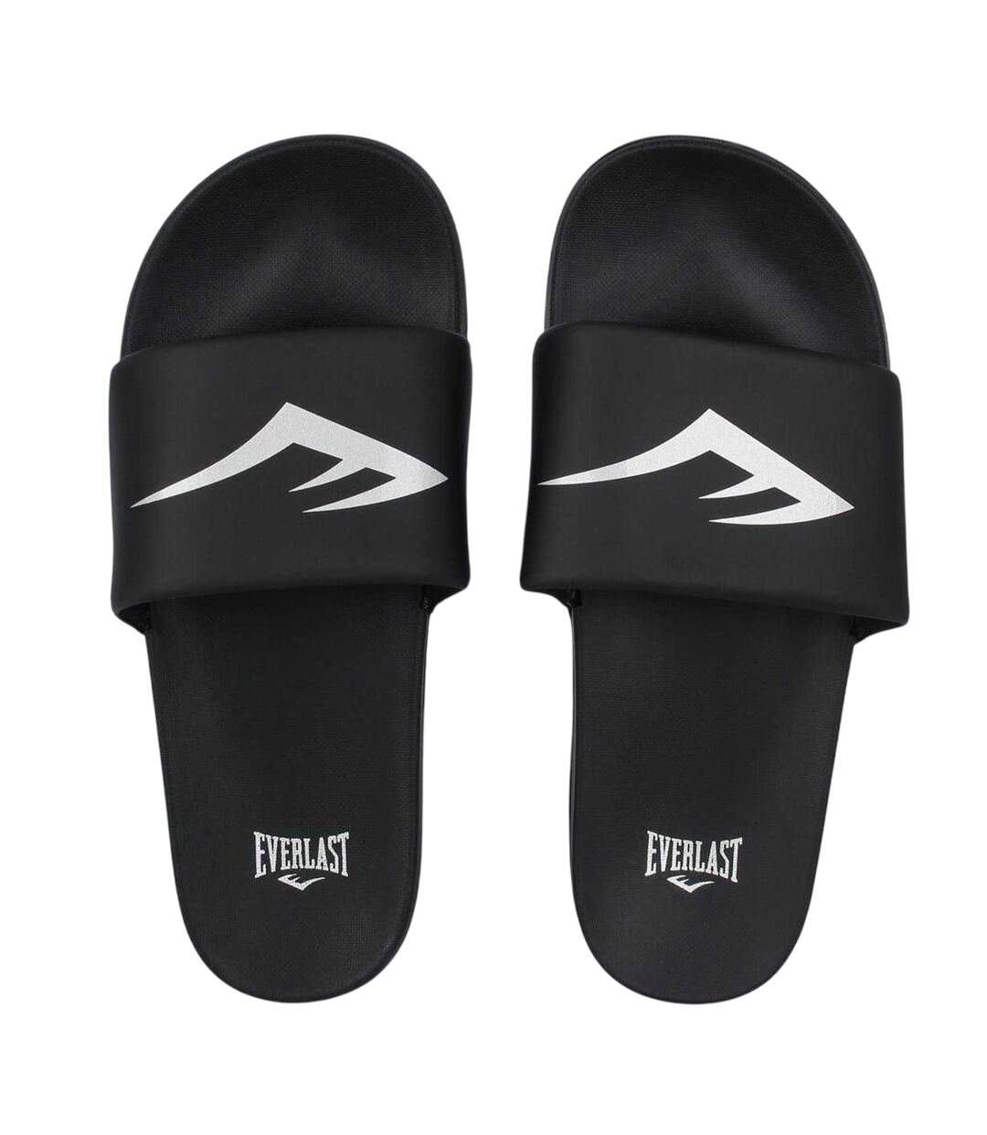 Womens/ladies Logo Sliders Black Silver Everlast-4
