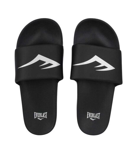 Womens/ladies Logo Sliders Black Silver Everlast