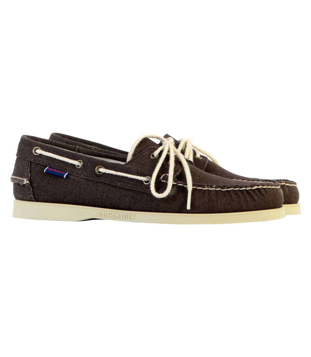 Mocassin Basse Cuir Sebago Portland 10OZ Washed Canvas-3