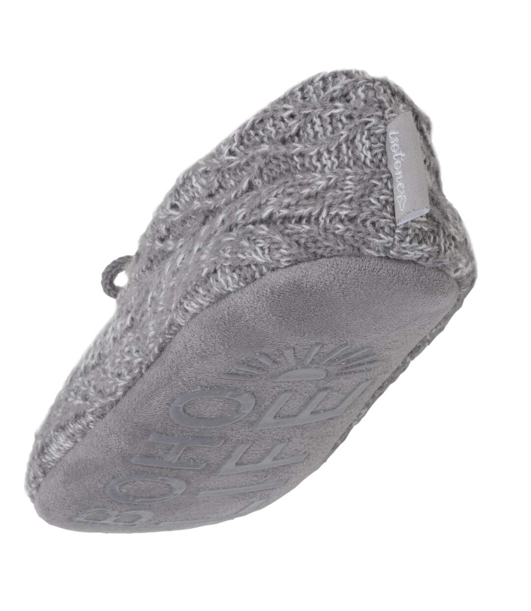 Isotoner Chaussettes d'intérieur femme maille torsadée, picots antidérapants-5