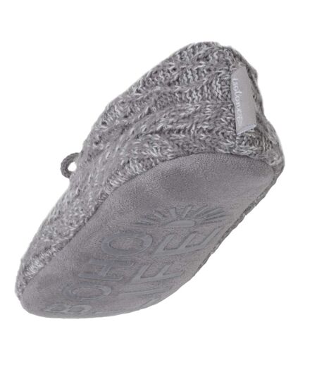 Isotoner Chaussettes d'intérieur femme maille torsadée, picots antidérapants