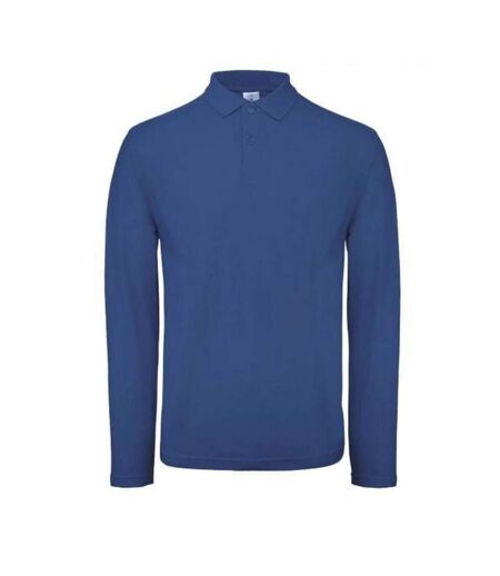 Polo Manches Longues Id.001 Homme Bleu Roi B&C