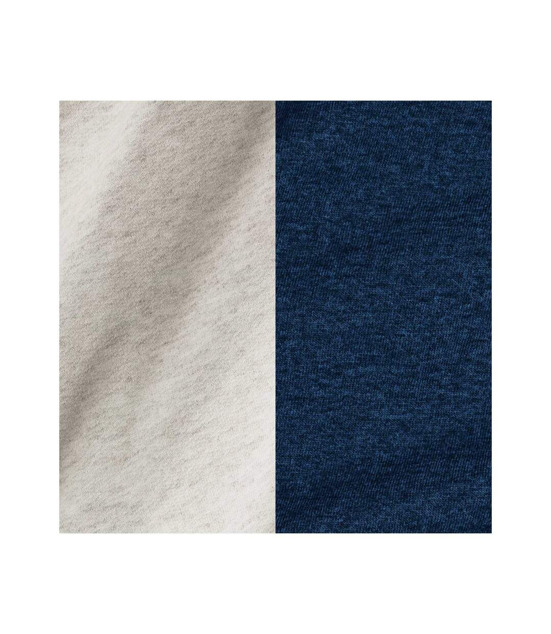 Unisex Adult Varsity Colour Block Nublend Hoodie Heather Oatmeal Indigo Heather Jerzees-2