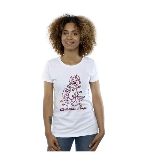 Disney Femme/Ladies Lady And The Trump Christmas Hugs - T-shirt en coton (Blanc) - UTBI26139