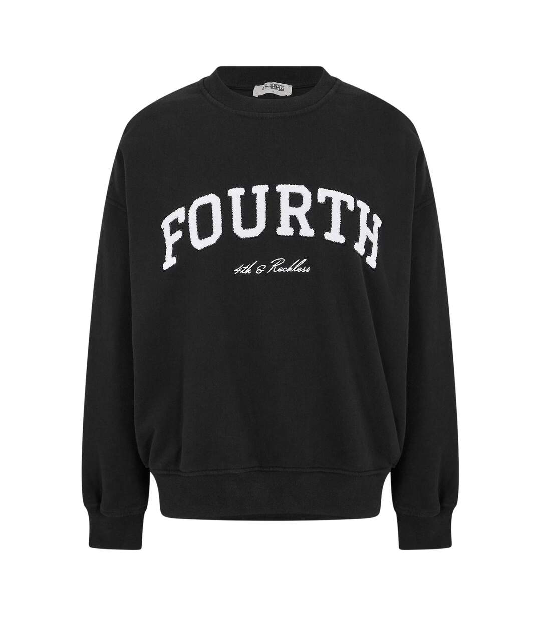 Womens/ladies Leon Logo Crew Neck Sweatshirt Black 4th & Reckless-2