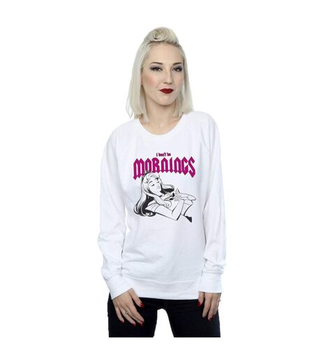 Disney Sweatshirt Womens/Ladies Sleeping Beauty Don't Do Mornings (Blanc) - UTBI33027
