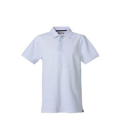 Mens heavy premium polo shirt white Clique